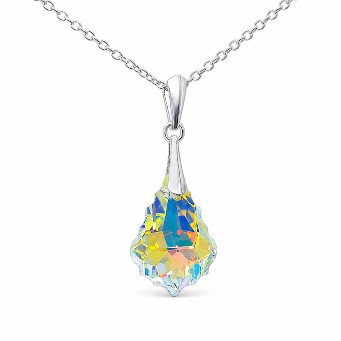Sudraba kulons „Baroque IV (Aurora Borealis)“ ar Swarovski® kristāliem