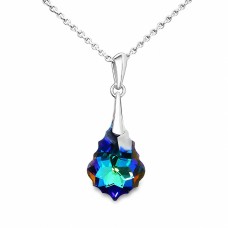 Серебряный кулон 925 пробы «Барокко IV (Meridian Blue)» с кристаллами Swarovski®