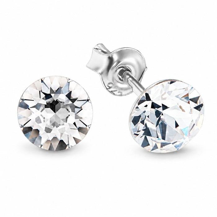 Sudraba komplekts „Klasika“ ar Swarovski® kristāliem