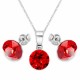 Sudraba komplekts sievietēm „Klasika (Light Siam)“ ar Swarovski® kristāliem