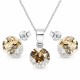 Sudraba komplekts „Klasika (Golden Shadow)“ ar Swarovski® kristāliem