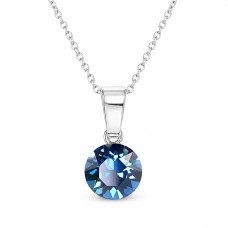 Серебряный кулон 925 пробы «Классика (Bermuda Blue)» с кристаллами Swarovski®