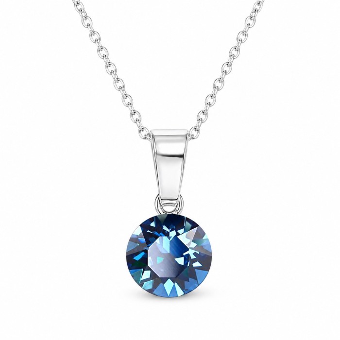 Sudraba komplekts sievietēm „Klasika (Bermuda Blue)“ ar Swarovski® kristāliem