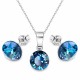 Sudraba komplekts sievietēm „Klasika (Bermuda Blue)“ ar Swarovski® kristāliem