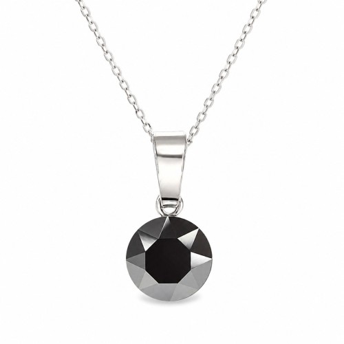Серебряный кулон 925 пробы «Классика (Jet Hematite)»