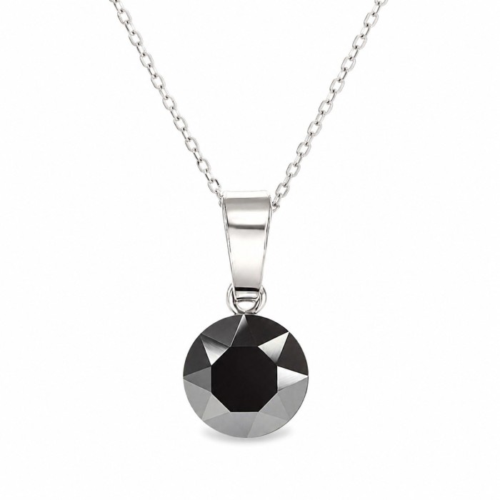 Sudraba komplekts „Klasika (Jet Hematite)“ ar Swarovski™ kristāliem