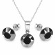 Sudraba komplekts „Klasika (Jet Hematite)“ ar Swarovski™ kristāliem