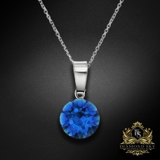 Sudraba kulons "Klasika (Capri Blue)" ar Swarovski™ kristāliem