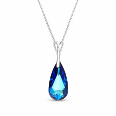 Серебряный кулон «Радужный Каскад (Bermuda Blue)» с кристаллами Swarovski™