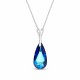 Sudraba kulons „Varavīksnes Kaskāde (Bermuda Blue)“ ar Swarovski® kristāliem