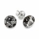 Sudraba komplekts sievietēm „Klasika (Silver Night)“ ar Swarovski® kristāliem