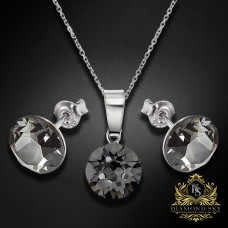 Sudraba komplekts "Klasika (Silver Night)" ar Swarovski™ kristāliem