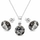 Sudraba komplekts sievietēm „Klasika (Silver Night)“ ar Swarovski® kristāliem