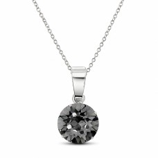 Серебряный кулон 925 пробы «Классика (Silver Night)» с кристаллами Swarovski®