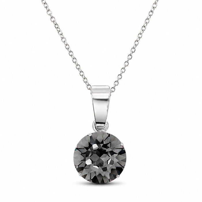 Sudraba komplekts sievietēm „Klasika (Silver Night)“ ar Swarovski® kristāliem