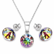 Sudraba komplekts sievietēm „Klasika (Vitrail Medium)“ ar Swarovski® kristāliem