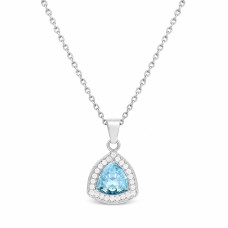 Серебряный кулон «Магия Стихий (Aquamarine Diamond Touch Light)» с кристаллами Swarovski™