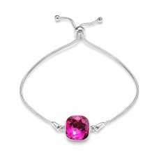 Sidabrinė apyrankė moterims DiamondSky „Glare (Fuchsia)“