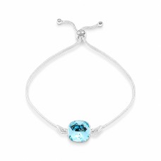 Sudraba rokassprādze „Žilbinošais Mirdzums (Aquamarine)“ no 925 proves sudraba