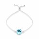 Sudraba rokassprādze „Žilbinošais Mirdzums (Aquamarine)“ no 925 proves sudraba