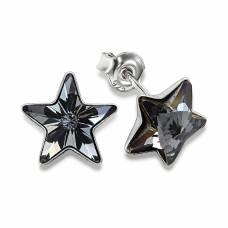 Sudraba auskari „Zvaigznīte (Silver Night)“ ar Swarovski® kristāliem