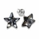 Sudraba auskari „Zvaigznīte (Silver Night)“ ar Swarovski® kristāliem