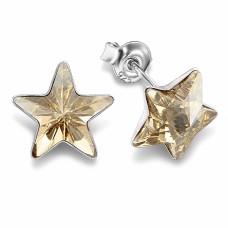 Sudraba auskari „Zvaigznīte (Golden Shadow)“ ar Swarovski® kristāliem