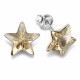 Sudraba auskari „Zvaigznīte (Golden Shadow)“ ar Swarovski® kristāliem
