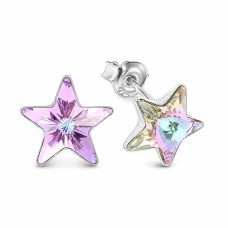 Sudraba auskari „Zvaigznīte (Vitrail Light)“ ar Swarovski® kristāliem
