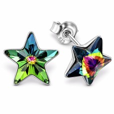 Sudraba auskari „Zvaigznīte (Vitrail Medium)“ ar Swarovski® kristāliem