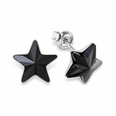 Sudraba auskari „Zvaigznīte (Jet)“ ar Swarovski® kristāliem