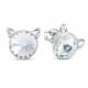 Sudraba auskari „Kaķis“ ar Swarovski® kristāliem