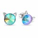Sudraba auskari „Kaķis (Paradise Shine)“ ar Swarovski® kristāliem