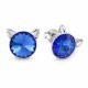 Sudraba auskari „Kaķis (Sapphire)“ ar Swarovski® kristāliem