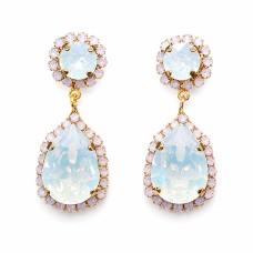 Earrings “Celestial Drop II” (White Opal) dazzling with Crystals by Swarovski®