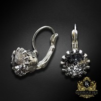 Auskari "Vintāžš VI (Black Patina)" ar Swarovski™ kristāliem