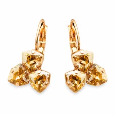 Auskari „Bermudu Trijstūris III (Golden Shadow)“ ar Swarovski® kristāliem