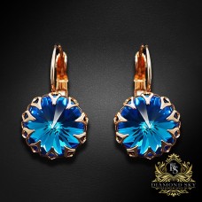 Auskari "Vintāžš III (Bermuda Blue)" ar Swarovski™ kristāliem