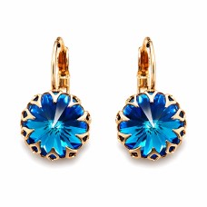 Auskari „Vintāžš III (Bermuda Blue)“ ar Swarovski™ kristāliem