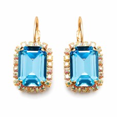 Auskari „Lourdes II (Aquamarine Blue)“ ar Swarovski® kristāliem