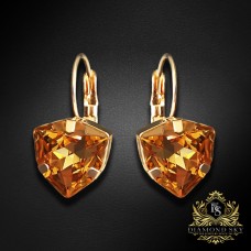 Auskari "Bermudu Trīsstūris (Light Colorado Topaz)" ar Swarovski™ kristāliem