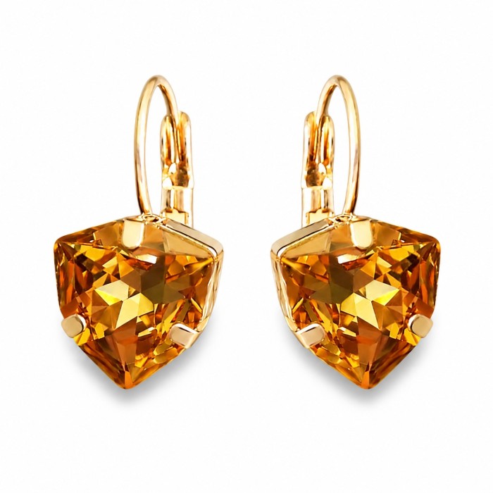 Auskari „Bermudu Trijstūris (Light Colorado Topaz)“ ar Swarovski® kristāliem