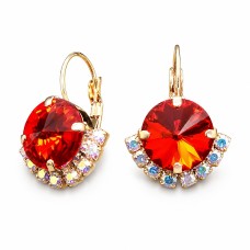 Earrings “Clarice V (Light Siam)” created with Crystals by Swarovski®