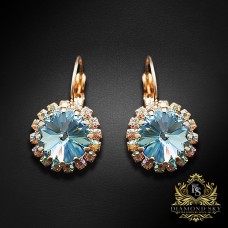 Auskari "Klaris IX (Aquamarine Blue)" ar Swarovski™ kristāliem