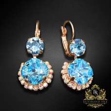 Auskari "Klaris VI (Aquamarine Blue)" ar Swarovski™ kristāliem