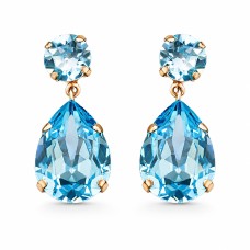 Auskari „Kristāla Piliens IV (Aquamarine Blue)“ ar Swarovski® kristāliem