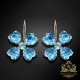 Auskari "Kristāla Āboliņš (Aquamarine Blue)" ar Swarovski™ kristāliem