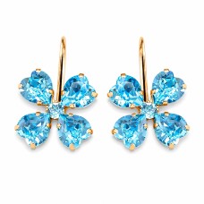 Auskari „Kristāla Āboliņš (Aquamarine Blue)“ ar Swarovski™ kristāliem