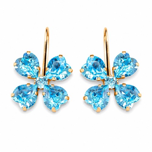 Auskari „Kristāla Āboliņš (Aquamarine Blue)“