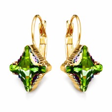 Auskari „Bizantijas Krusts (Peridot Scarabaeus Green)“ ar Swarovski® kristāliem